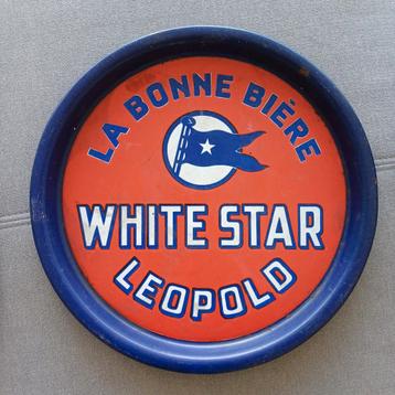Plateau émaillé White star brasserie Leopold Bruxelles, Enlèvement ou Envoi, Utilisé, Emballage