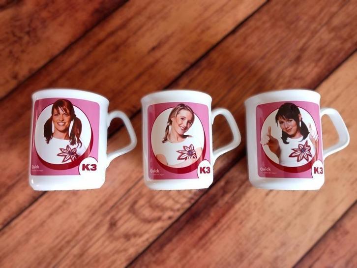 K3 set van 3 Quick Koffie Mok / Mug Koffietas van studio 100, Verzamelen, Film en Tv, Zo goed als nieuw, Tv, Gebruiksvoorwerp