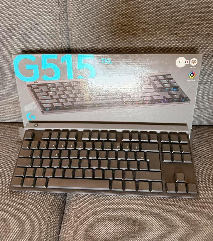 Clavier gamer Logitech G G515 Tkl noir, Computers en Software, Toetsenborden, Zo goed als nieuw, Azerty, Bedraad, Gaming toetsenbord