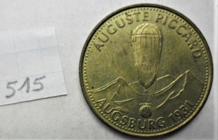 Schelp 26mm Auguste Piccard koperen penning, Postzegels en Munten, Penningen en Medailles, Overige materialen, Ophalen of Verzenden