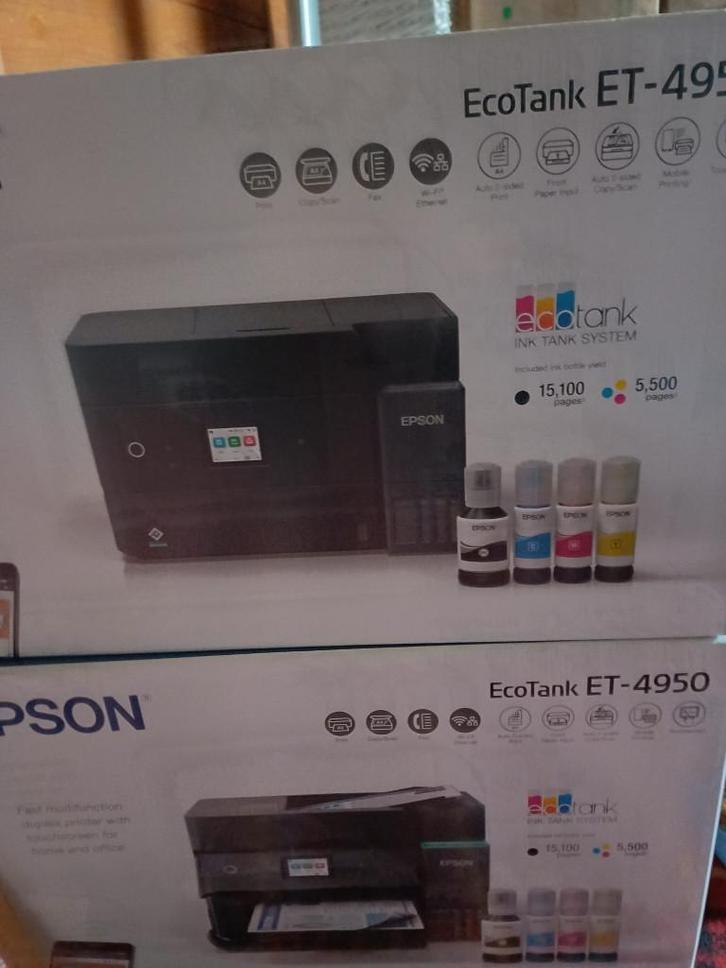 Imprimante Epson ET-4950, Computers en Software, Printers, Nieuw, Printer, Inkjetprinter, Faxen, Kleur printen, Kopieren, Mailen