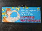 oud reclamebord nationale loterij nr. 4 32x13 cm, Verzamelen, Ophalen of Verzenden, Gebruikt, Reclamebord