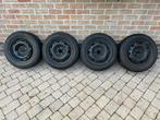 4 winterbanden 185/60 R14 op stalen velgen, Auto-onderdelen, Banden en Velgen, Ophalen, Winterbanden, Velg(en)