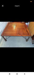 Table de salon métal bois 1mx1m, Ophalen, 50 tot 100 cm, Vierkant, 50 tot 100 cm
