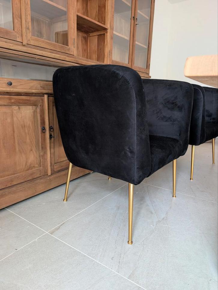 6 stoelen, amper gebruikt, Huis en Inrichting, Stoelen, Zo goed als nieuw, Vijf, Zes of meer stoelen, Stof, Zwart, Ophalen of Verzenden