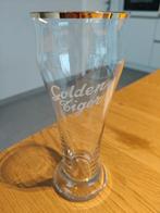 Golden Tiger bierglas met gouden rand, Verzamelen, Glas en Drinkglazen, Ophalen, Zo goed als nieuw, Bierglas