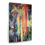 Danse abstraite de couleur et nature peinture sur verre 90x, Maison & Meubles, 75 cm ou plus, Envoi, Création originale, 125 cm ou plus