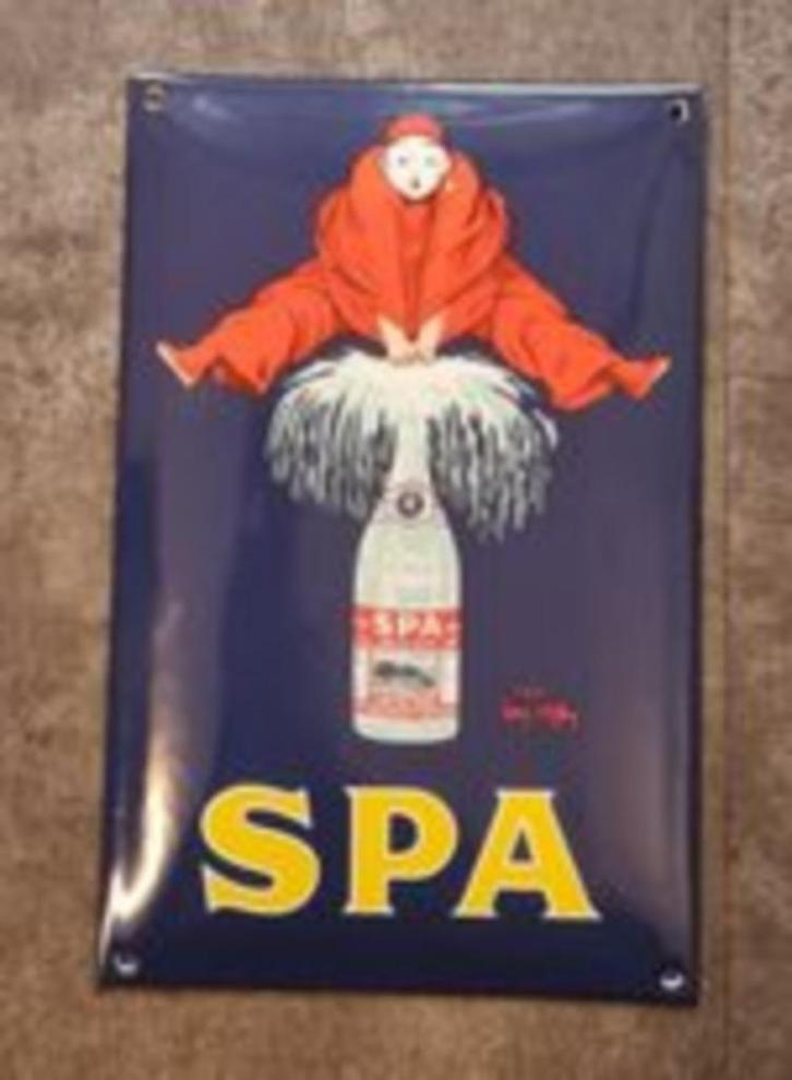 Spa water emaillen reclame bordje verzamel decoratie bordjes, Verzamelen, Merken en Reclamevoorwerpen, Zo goed als nieuw, Reclamebord