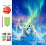 Peinture au diamant, ours polaires, aurores boréales 50x40cm, Envoi, Neuf, Autres types