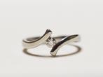 Platina ring met natuurlijke diamant 0,15 karaat SI/G, Handtassen en Accessoires, Ringen, Overige materialen, Gebruikt, Ophalen of Verzenden