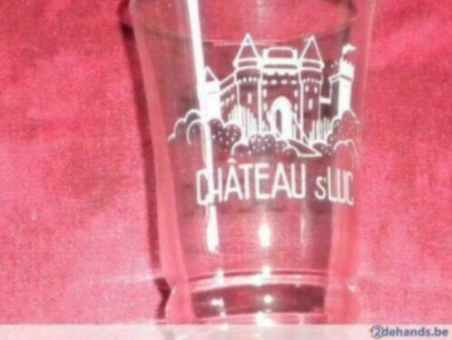 Jeneverglaasjes (6st.) met Chateau 's Luc erop vermeld, Antiek en Kunst, Antiek | Glaswerk en Kristal, Ophalen