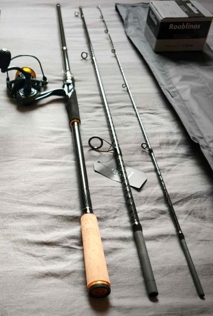 Hengel „Zeus” 300 cm - 10/80gr + haspel 4000 + 30/100 nylon, Watersport en Boten, Hengelsport | Roofvissen, Nieuw, Complete set