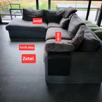 Hoekzetel + poef, Ophalen, Gebruikt, Stof