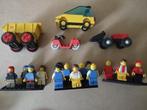 Vintage LEGO 15 minifiguren + 4 voertuigen, Ophalen of Verzenden, Gebruikt, Losse stenen, Lego