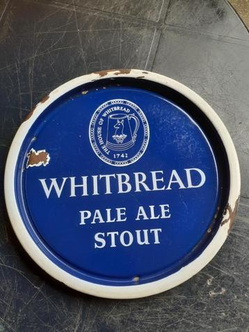 Assiette de service  émail Bieres Whitbread Pale Ale Stout, Enlèvement ou Envoi, Utilisé, Panneau, Plaque ou Plaquette publicitaire
