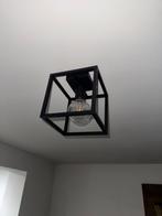 Plafonnier industriel noir en acier - cage, Maison & Meubles, Enlèvement, Comme neuf, Métal, Industriel