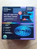 Ruban lumineux à LED avec capteur audio - 3 mètres, Maison & Meubles, Enlèvement, Neuf