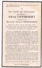 ALfred Thysbaert Gent Bombardement st Amandsberg okt 1943, Bidprentje, Ophalen of Verzenden