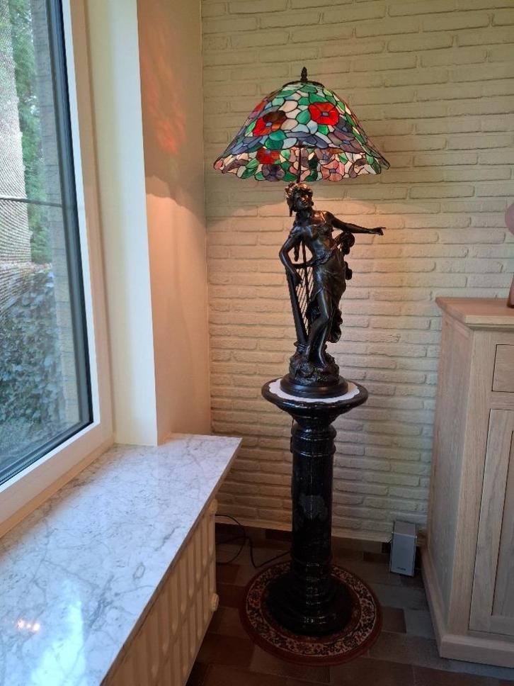 bronzen beeld Moreau met zuil, Antiek en Kunst, Antiek | Brons en Koper, Ophalen