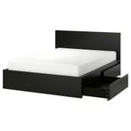 Ikea malm tweepersoonsbed 160 breed, Huis en Inrichting, Slaapkamer | Bedden, Zwart, Tweepersoons, Ophalen of Verzenden, Zo goed als nieuw