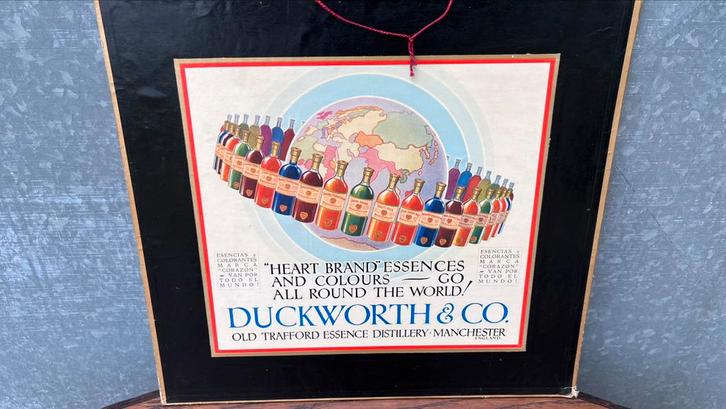 Duckworth & Co Essences Dikke pooster Reclamebord uit1930, Verzamelen, Foto's en Prenten, Gebruikt, Prent, Overige onderwerpen