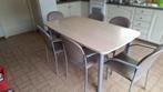 Supernette keukentafel met 6 stoelen, Ophalen, Zo goed als nieuw