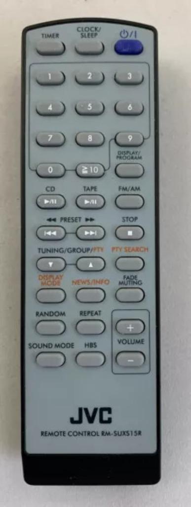 JVC RM-SUXS15R afstandsbediening stereo hifi originele remot, Audio, Tv en Foto, Afstandsbedieningen, Zo goed als nieuw, Verzenden