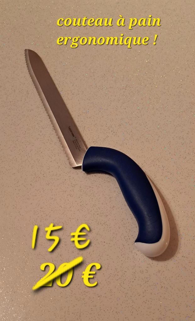 Couteau à pain tupperware, Maison & Meubles, Cuisine| Tupperware, Bleu, Blanc, Envoi