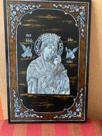 Icoon bewerkt met paarlemoer- ongeveer 40 cm x 60 cm, Antiek en Kunst, Antiek | Religieuze voorwerpen, Ophalen