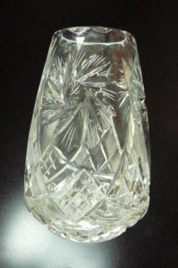 ronde kristallen vaas pools kristal hoogte 18 cm