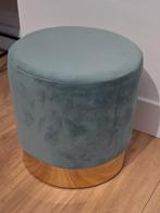 Fluwelen poef met gouden accent, Neuf, Rond, Enlèvement, Moins de 50 cm