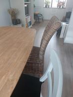 2 robuuste rieten eetkamerstoelen zgan, Huis en Inrichting, Stoelen, Ophalen, Zo goed als nieuw