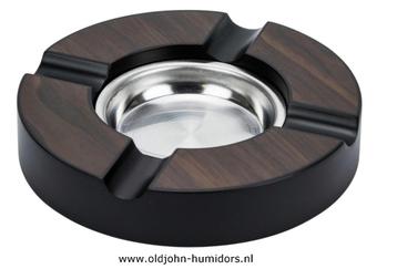 SAB21 SIGAREN ASBAK -ROND MET 2 LEGGERS WALNOOT - 16 cm!, Envoi, Neuf, Cendrier