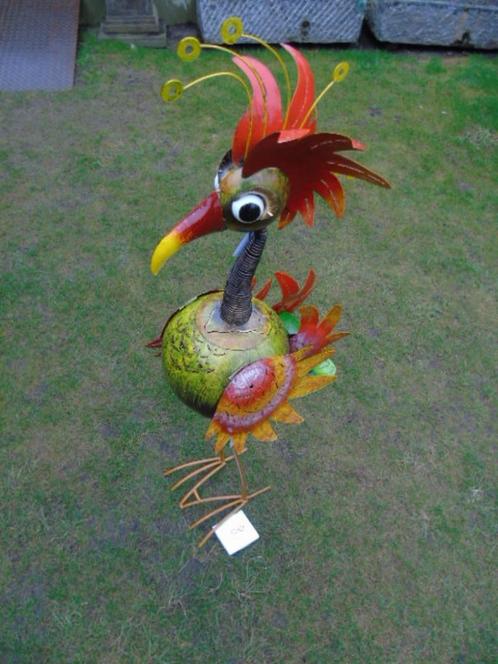 gele smeedijzeren vogel met veerkop, prima keuze!, Tuin en Terras, Windwijzers en Windmolens, Nieuw, Ophalen