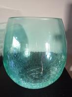 Craquelé windlicht zachtgroen L, Huis en Inrichting, Ophalen of Verzenden, Nieuw