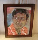 Belle œuvre peinte ancienne 'Femme aux lunettes' - 58x48, Enlèvement ou Envoi