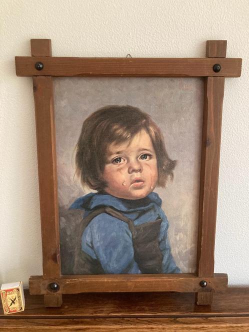 Klein leed betraand triest jongetje klassiek kitsch Bragolin, Huis en Inrichting, Woonaccessoires | Schilderijen, Tekeningen en Foto's