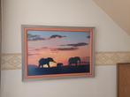 Kader met poster olifanten, Huis en Inrichting, Ophalen, Zo goed als nieuw, Foto of Poster
