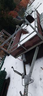 Stevige geremde tandemasser aanhangwagen/extra stalen bodem, Ophalen, Gebruikt