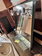 2 vintage spiegels met lamp, Huis en Inrichting, Badkamer | Badkamermeubels, Ophalen, Gebruikt, Overige typen, 50 tot 100 cm