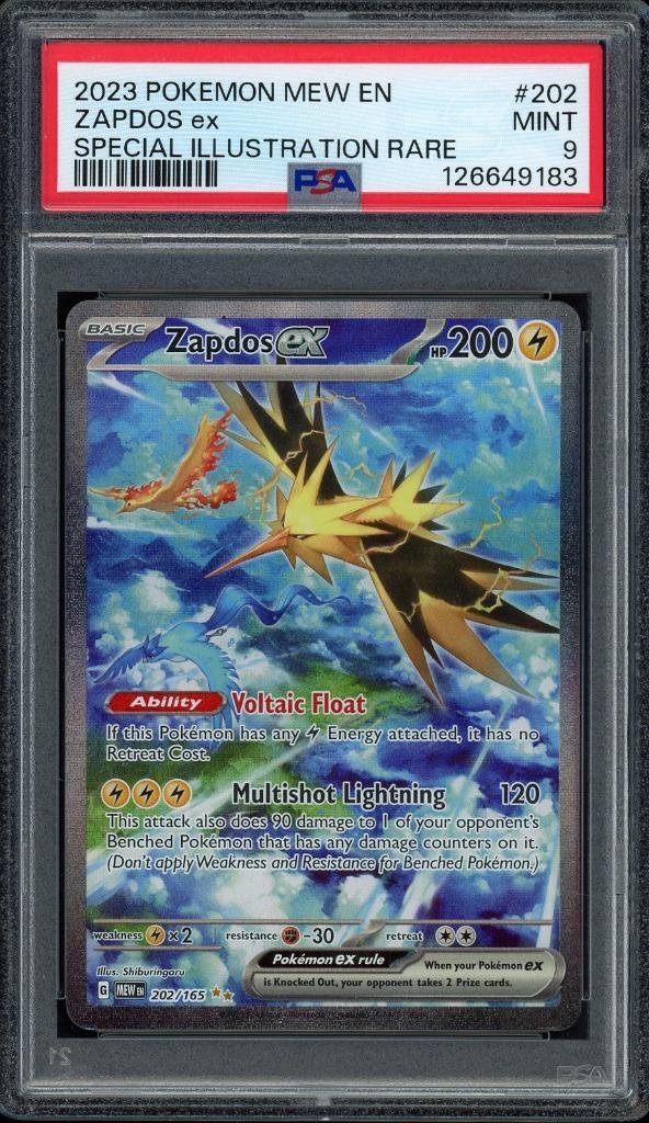 Zapdos ex [SIR] PSA 9 - 202/165 - 151 2023, Hobby en Vrije tijd, Verzamelkaartspellen | Pokémon, Zo goed als nieuw, Losse kaart