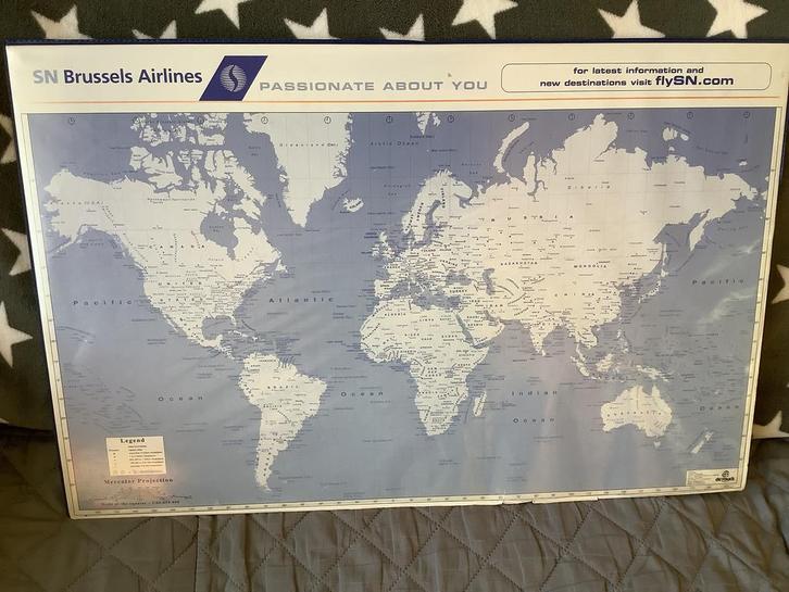 TAFELBLAD SN BRUSSELS AIRLINES, Verzamelen, Luchtvaart en Vliegtuigspotten, Gebruikt, Kaart, Foto of Prent, Ophalen