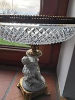 Vintage coupe piédestal cristal bronze doré biscuit, Antiquités & Art, Enlèvement
