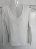 La Redoute : wit katoenen trui pull diepe V-hals , mt M, La Redoute, Enlèvement ou Envoi, Blanc
