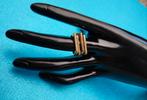 Prachtige 925 zilveren vergulde modernistische ring, Handtassen en Accessoires, Ringen, Ophalen of Verzenden, Zo goed als nieuw