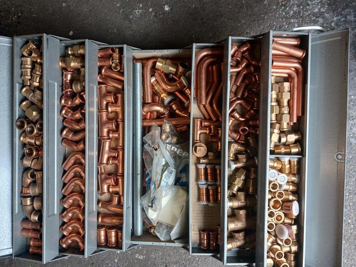 KOPER,INOX,RAPEX PERSKOPPELING 15,22 MM/VPE KNELKOP 16,20 MM, Doe-het-zelf en Bouw, Chauffageketels en Boilers, Nieuw, Ophalen