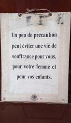 Ancienne affichette de prévention en carton, Collections, Enlèvement ou Envoi, Utilisé