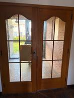 Eiken dubbele deur, Doe-het-zelf en Bouw, Deuren en Vliegenramen, Ophalen, Gebruikt, 80 tot 100 cm, Binnendeur