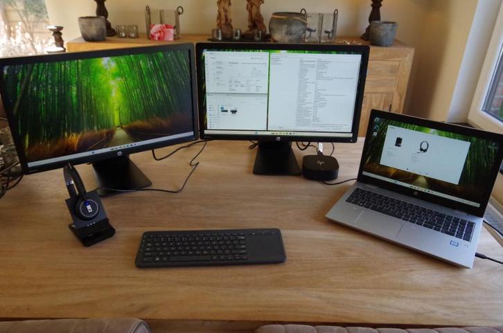 HP Probook 650 G5 + 2 Monitoren + Headset, Computers en Software, Windows Laptops, Refurbished, 15 inch, SSD, 3 tot 4 Ghz, 16 GB