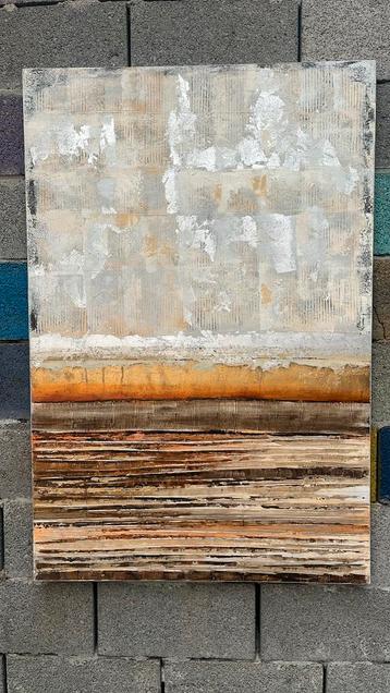 Handgeschilderd schilderij brons/goud 80 x 120 cm beschikbaar voor biedingen